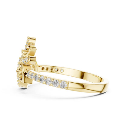 Riora elegant butterfly moissanite diamond ring in rose gold, dainty nature-inspired minimalist engagement jewelry with detailed butterfly design
