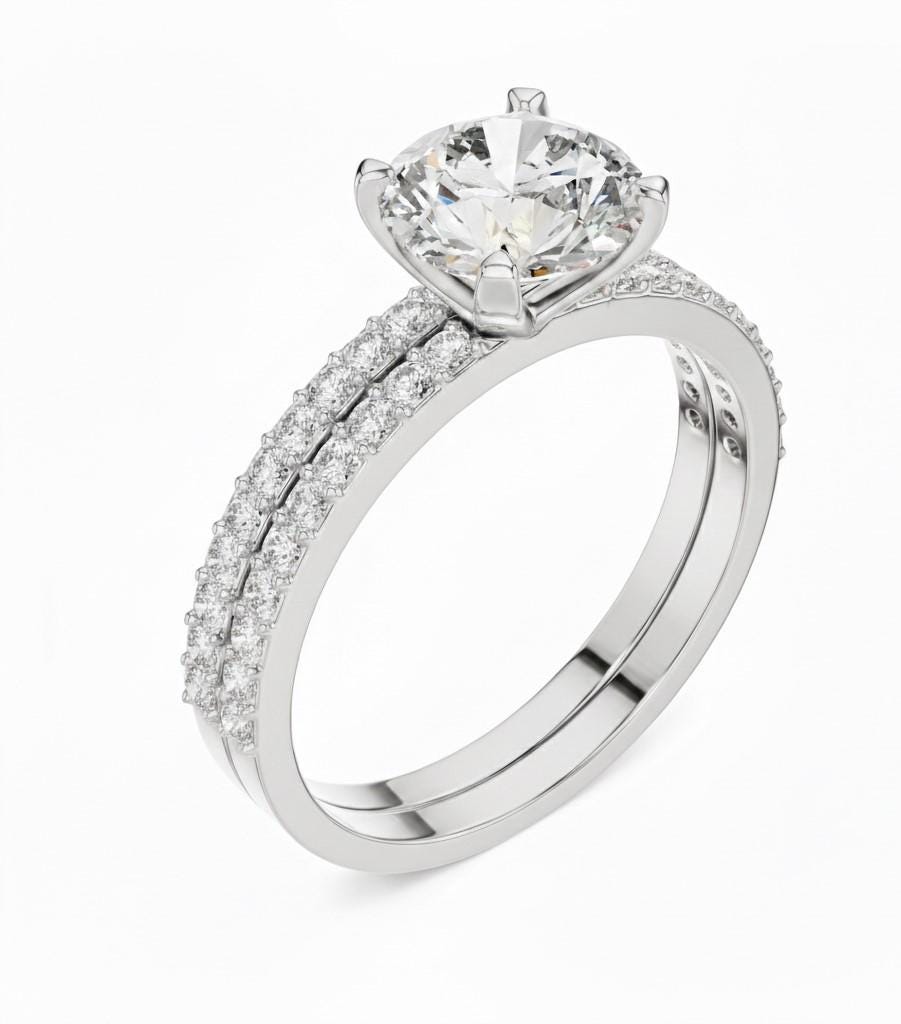 Elegant CZ Engagement Ring | Gold, Rose Gold & Silver | Bridal Promise Ring