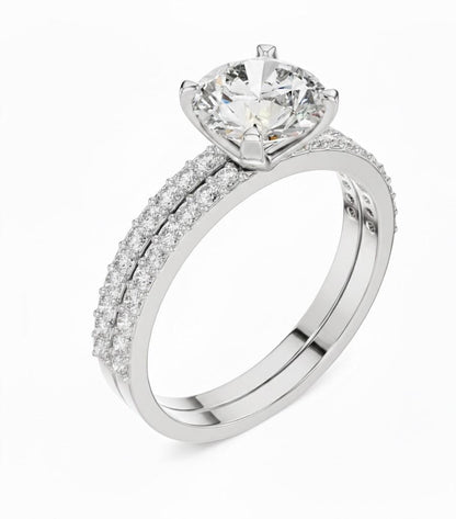 Elegant CZ Engagement Ring | Gold, Rose Gold & Silver | Bridal Promise Ring