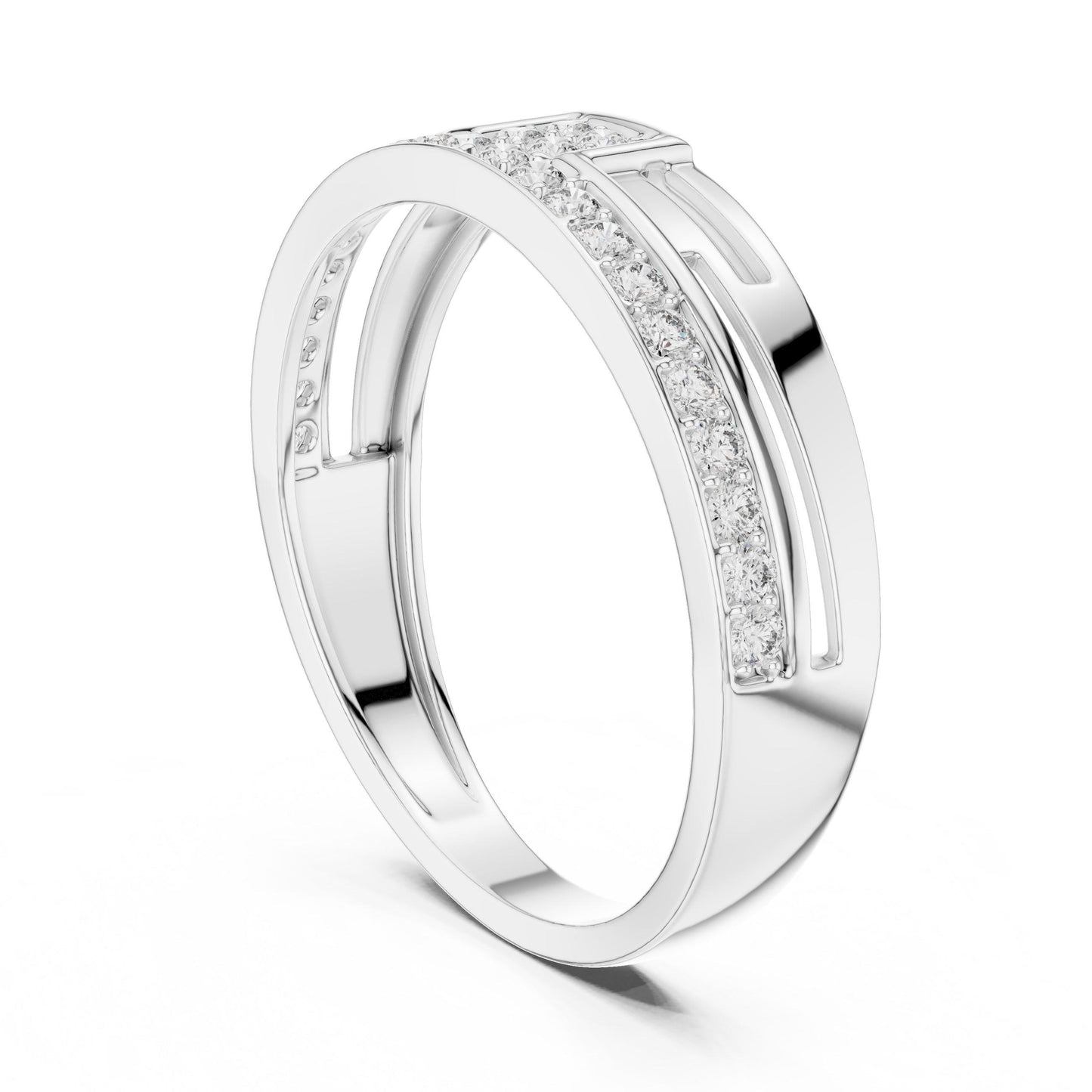 Riora luxury CZ band ring for women in gold or silver, hypoallergenic wedding and anniversary jewelry with nickel-free design.
