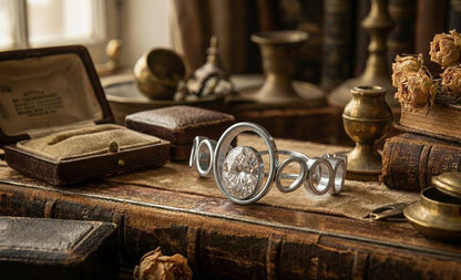 Oval Moissanite Circle Ring | Hypoallergenic Statement Ring | Luxury Gift for Her