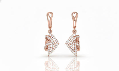 Moissanite Geometric Drop Stud Earrings | Hypoallergenic Luxury | Gold, Rose Gold, Silver
