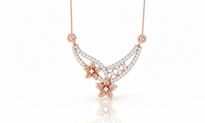 Moissanite Floral Pendant Necklace | Dainty Flower Jewelry for Women | Gold, Rose Gold & Silver