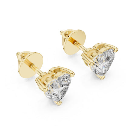 Riora 6mm heart-shaped moissanite diamond stud earrings in rose gold, minimalist love jewelry for women.