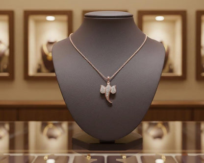 Moissanite Elephant Pendant Necklace | Hypoallergenic Lucky Charm | Gold, Rose Gold, Silver