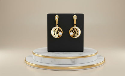 Moissanite Circle Drop Earrings in Gold Rose Gold Silver | Hypoallergenic Luxury Dangle Earring Gift for Women