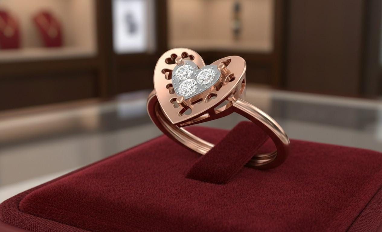 Moissanite Heart Ring for Women | Gold, Rose Gold & Silver | Sizes 5–11 | Romantic Promise & Valentine Gift