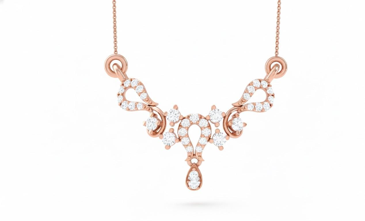 Moissanite Teardrop Pendant Necklace for Women | Gold, Rose Gold & Silver | Adjustable 22" Chain | Bridal & Anniversary Gift