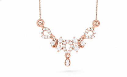 Moissanite Teardrop Pendant Necklace for Women | Gold, Rose Gold & Silver | Adjustable 22" Chain | Bridal & Anniversary Gift