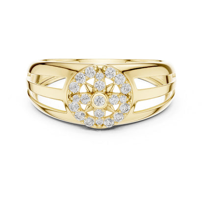Riora luxury moissanite diamond halo ring in gold and silver, featuring a sparkling center stone and elegant bridal design.