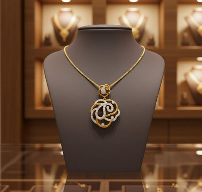 Moissanite Swirl Pendant Necklace for Women | Gold, Rose Gold & Silver | Bridal & Anniversary Gift