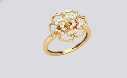 Moissanite Flower Ring | Floral Diamond Look Ring | Nickel-Free Hypoallergenic Statement Jewelry