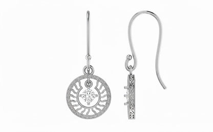 Moissanite Sunburst Drop Earrings | Hypoallergenic Dangle Earrings | Gold, Rose Gold & Silver