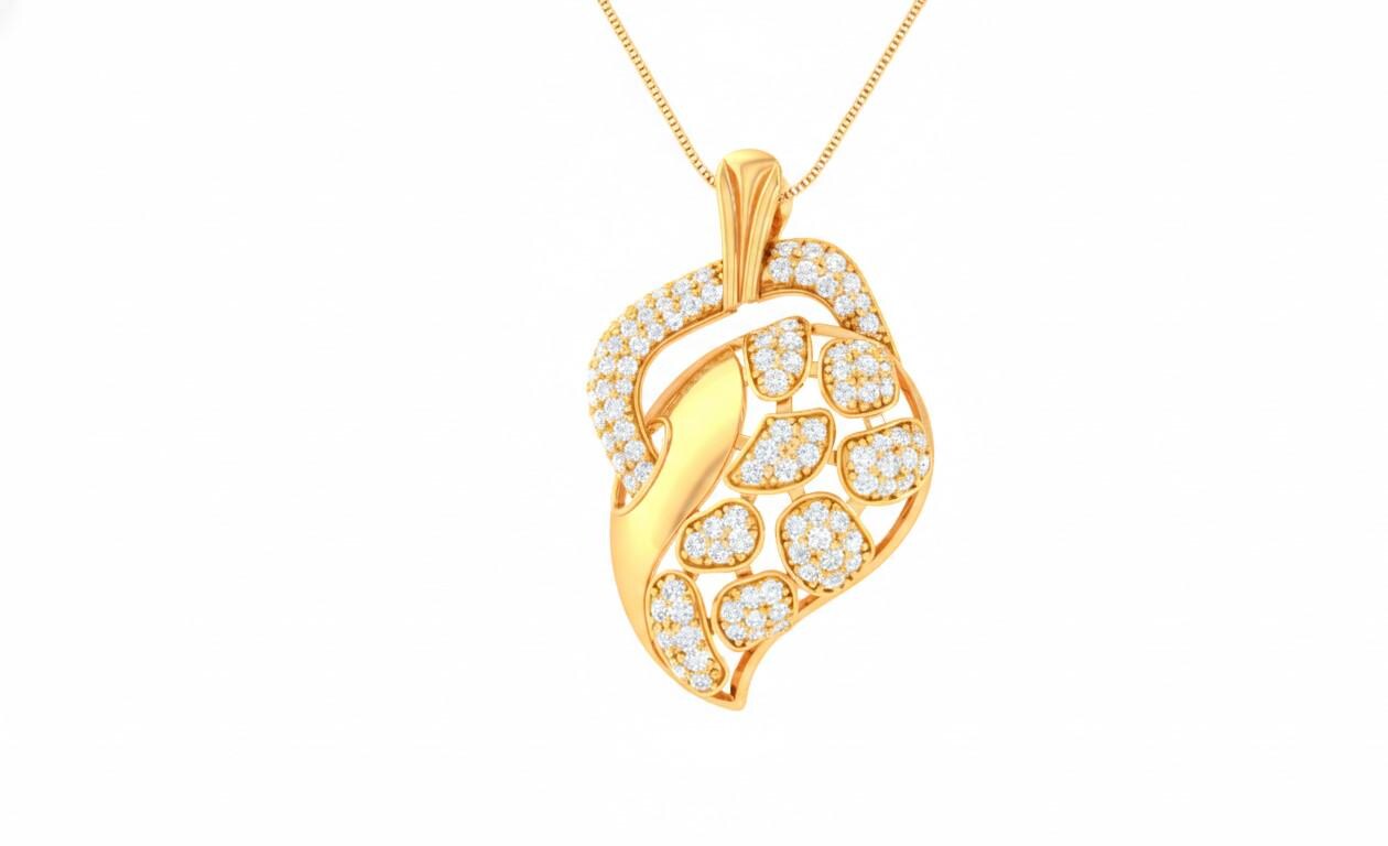 Leaf Pendant Necklace, Rose Gold Silver, Anniversary Gift