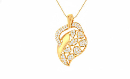 Leaf Pendant Necklace, Rose Gold Silver, Anniversary Gift