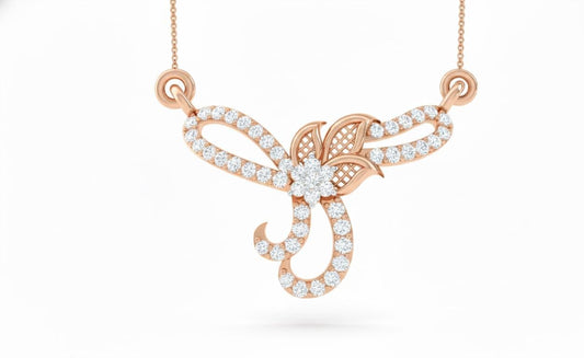 Moissanite Floral Swirl Pendant Necklace for Women | Gold, Rose Gold & Silver | Adjustable 22" Chain | Bridal & Anniversary Gift