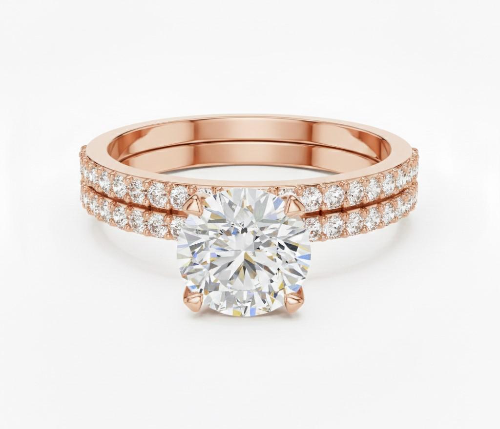 Elegant CZ Engagement Ring | Gold, Rose Gold & Silver | Bridal Promise Ring