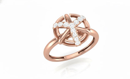 Moissanite Orbit Ring | Celestial Knot Design in Gold, Silver & Rose Gold | Hypoallergenic Engagement Ring