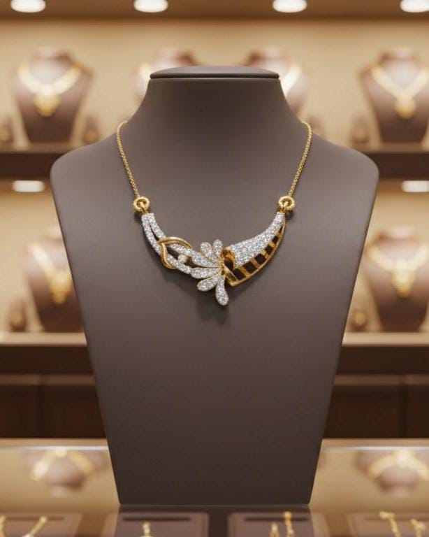 Moissanite Pendant Necklace, Elegant Curved Leaf Design, Gold Rose Gold Silver Gift for Her