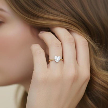Heart Moissanite Ring – Dainty Love Ring | Hypoallergenic, Nickel-Free | Valentine Gift for Her | Riora