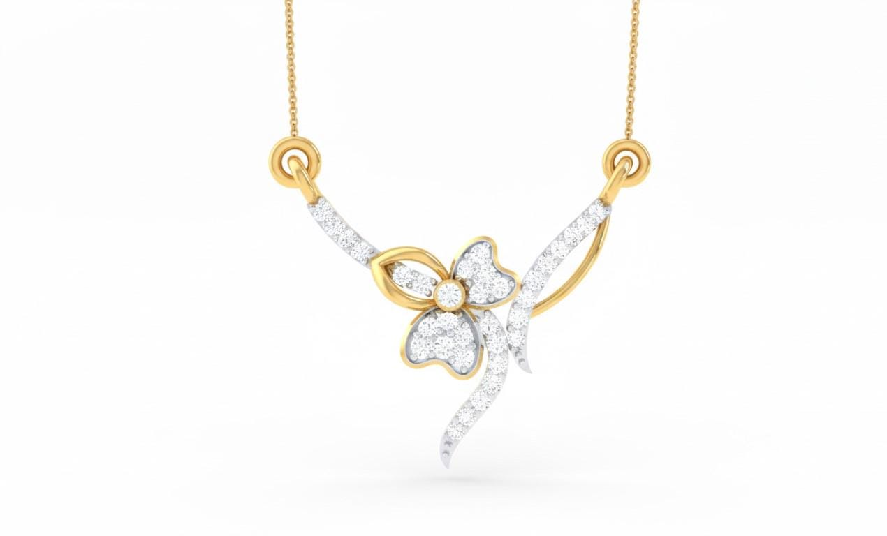 Moissanite Butterfly Pendant Necklace for Women | Gold, Rose Gold & Silver | 22" Adjustable Chain | Valentine & Anniversary Gift