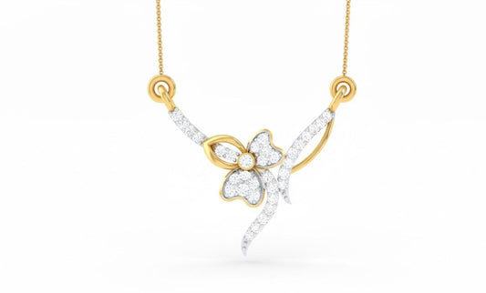 Moissanite Butterfly Pendant Necklace for Women | Gold, Rose Gold & Silver | 22" Adjustable Chain | Valentine & Anniversary Gift