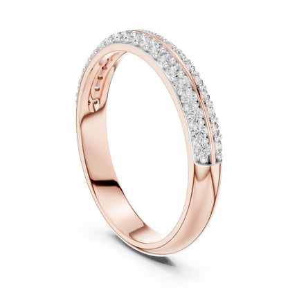 Riora moissanite diamond eternity ring with pave setting, full eternity band for wedding or anniversary, stackable bridal jewelry
