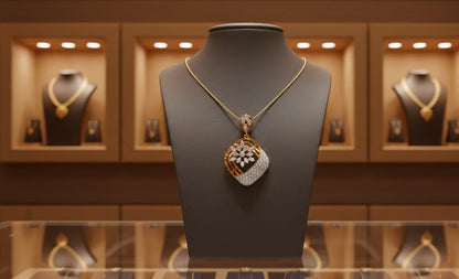 Floral Moissanite Pendant Necklace | 22 Inch Adjustable Chain