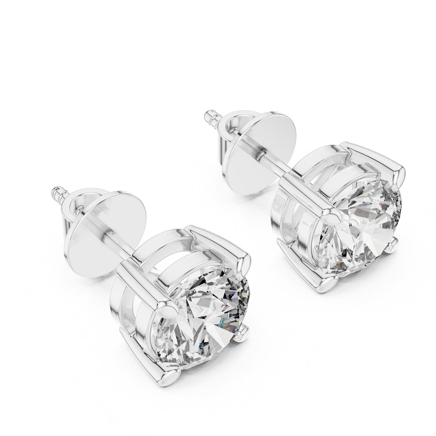 Riora rose gold moissanite diamond stud earrings featuring minimalist dainty design, perfect for everyday bridal or gift wear