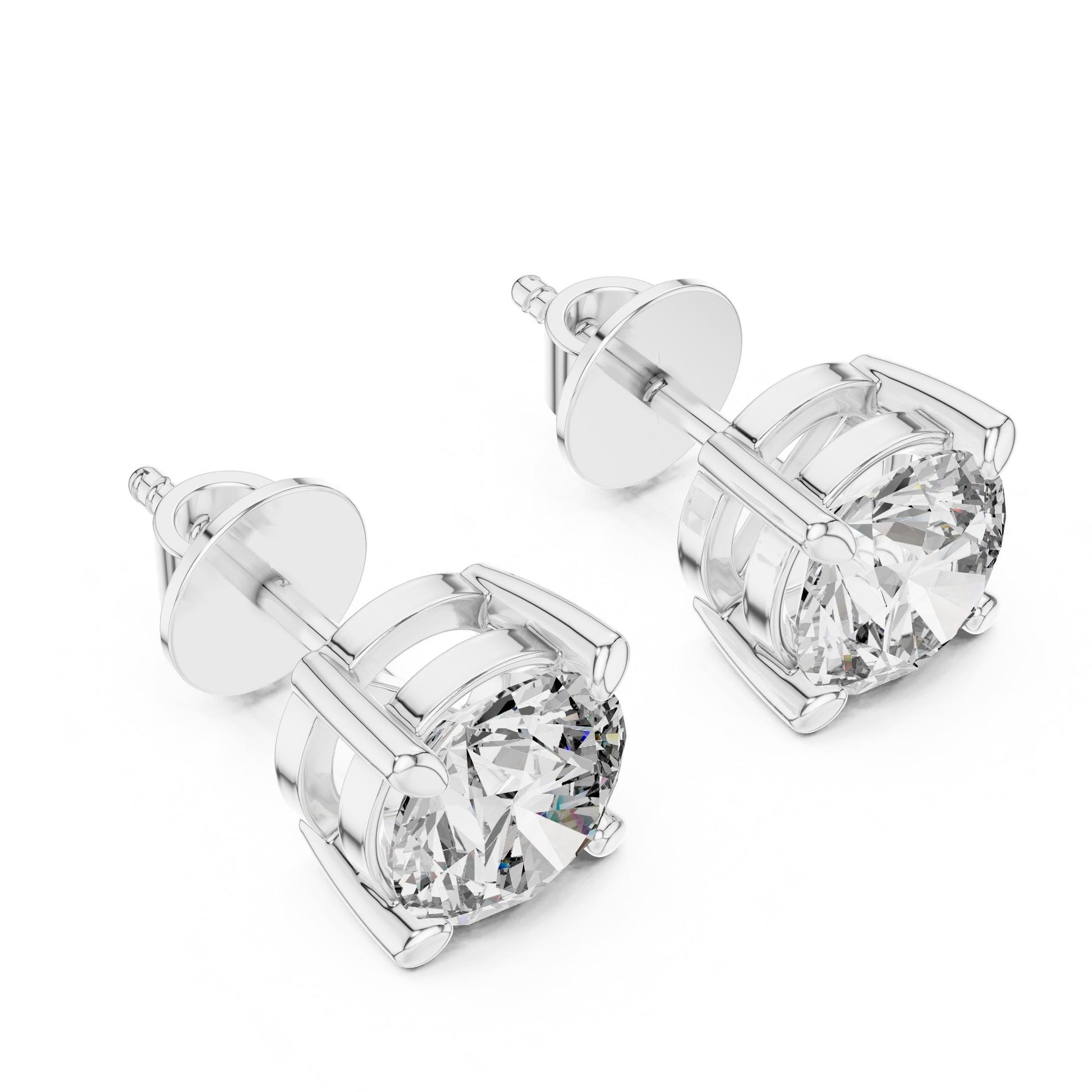Riora rose gold moissanite diamond stud earrings featuring minimalist dainty design, perfect for everyday bridal or gift wear