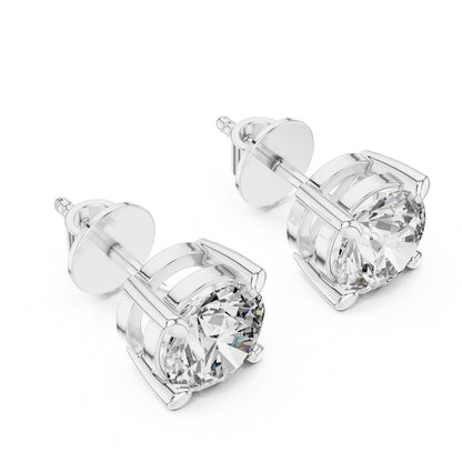 Riora rose gold moissanite diamond stud earrings featuring minimalist dainty design, perfect for everyday bridal or gift wear