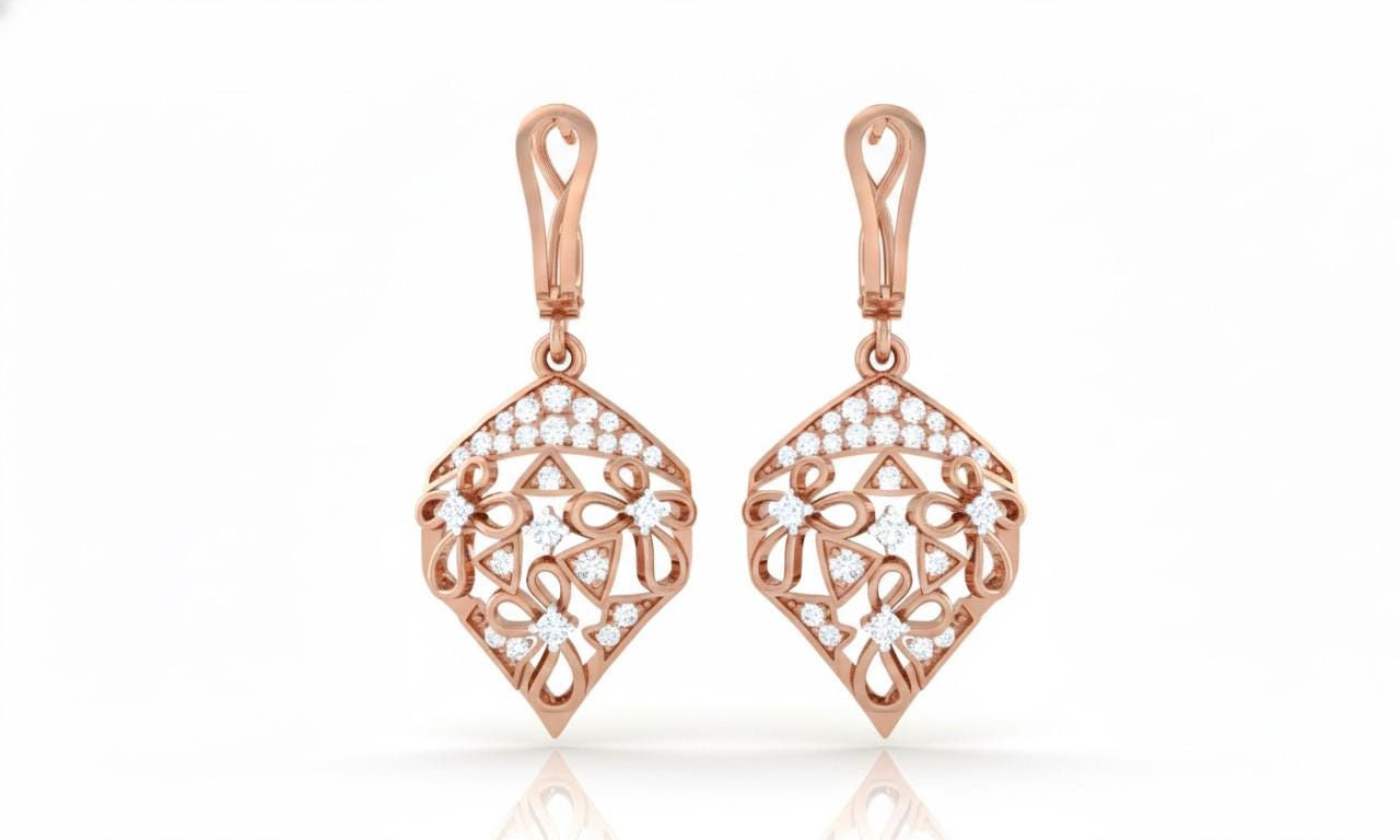 Moissanite Drop Stud Earrings | Hypoallergenic Luxury Dangle Earrings | Gold, Rose Gold & Silver | Riora