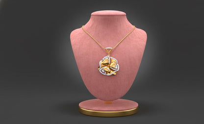 Moissanite Floral Pendant | Rose Gold Non Tarnish Hypoallergenic Necklace | Valentine Gift for Her