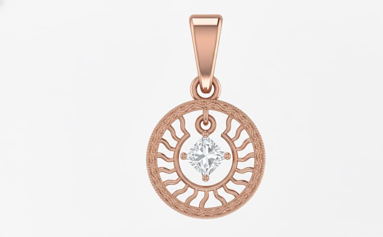 Moissanite Sunburst Pendant Necklace | Hypoallergenic | Gold, Rose Gold, Silver