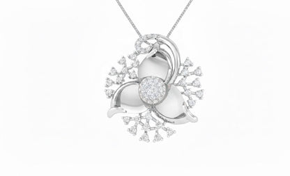 Moissanite Flower Necklace, Gold Rose Silver Floral Jewelry, Elegant Gift for Her, Anniversary Valentine