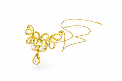 Riora moissanite swan drop necklace with gold, rose gold, and silver finishes, featuring a minimalist elegant pendant for bridal jewelry