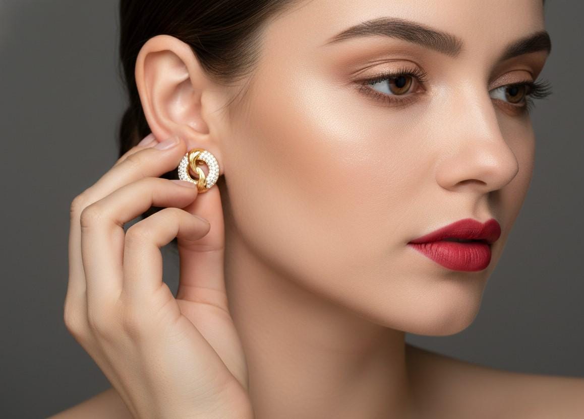 Moissanite Stud Earrings | Luxury Circle Knot | Gold, Rose Gold & Silver | Hypoallergenic Bridal Gift
