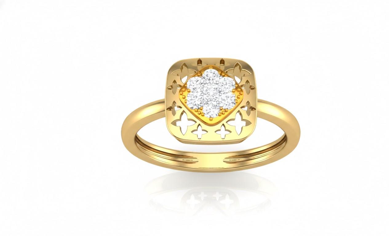 Moissanite Floral Statement Ring | Gold, Rose Gold & Silver | Hypoallergenic Fine Jewelry
