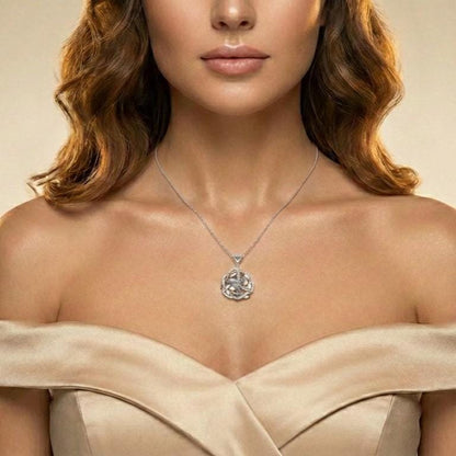 Moissanite Floral Pendant | Rose Gold Non Tarnish Hypoallergenic Necklace | Valentine Gift for Her