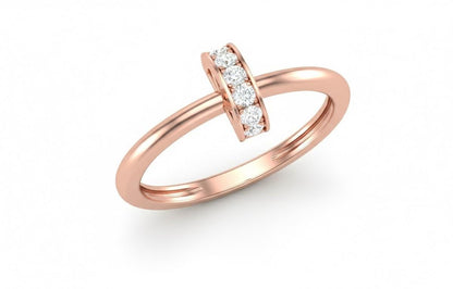 Moissanite Band Ring – Minimal Gold Silver Engagement Ring for Her