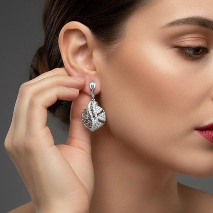 Moissanite Drop Stud Earrings | Hypoallergenic Bridal & Valentine Jewelry | Gold, Rose Gold, Silver