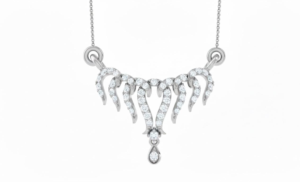 Moissanite Bridal Pendant 22 Inch Adjustable Chain