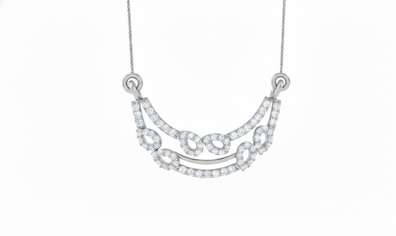 Gold layered moissanite diamond necklace by Riora with minimalist double chain, perfect for everyday wear or gifting.