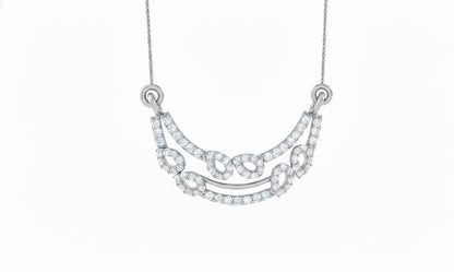 Gold layered moissanite diamond necklace by Riora with minimalist double chain, perfect for everyday wear or gifting.