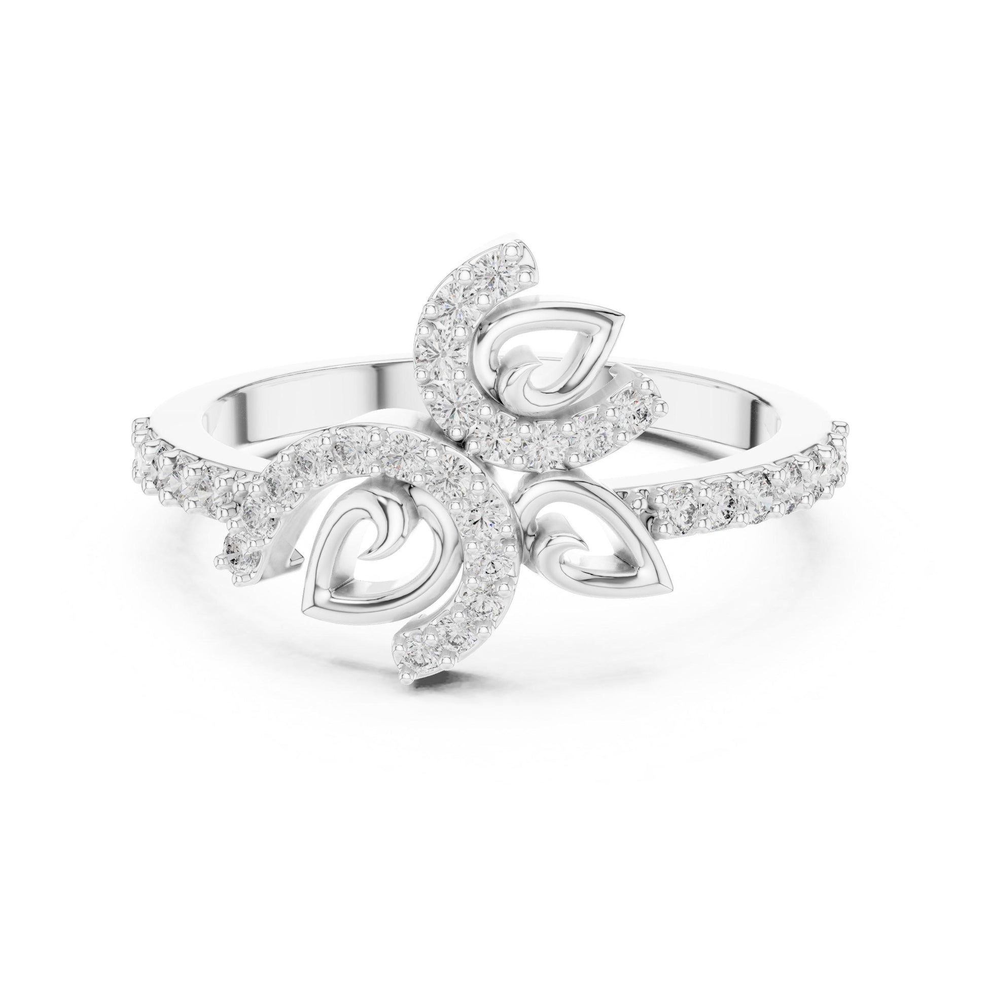 Riora rose gold butterfly moissanite diamond ring with dainty, nature-inspired design, minimalist engagement jewelry.