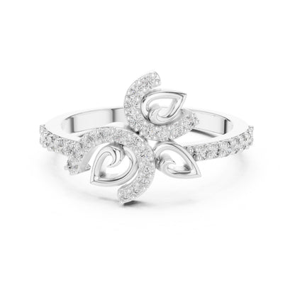 Riora rose gold butterfly moissanite diamond ring with dainty, nature-inspired design, minimalist engagement jewelry.