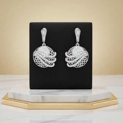 Moissanite Drop Earrings | Rose Gold Swirl, Nickel-Free