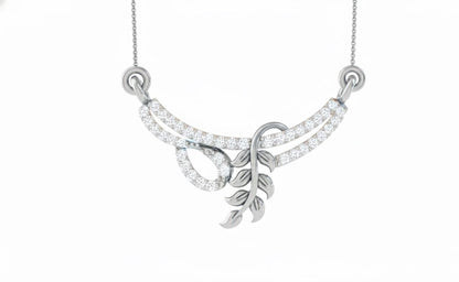 Moissanite Leaf Pendant Necklace | Gold, Rose Gold & Silver | Diamond Look Gift for Her