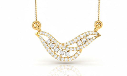 Moissanite Wave Pendant Necklace | Gold, Rose Gold & Silver | Minimal Luxury Gift for Her