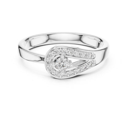 Riora twisted halo moissanite diamond engagement ring in solid gold with vintage style, intricate design, and bridal elegance.